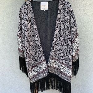 Zara Trafaluc Taller Fringe Kimono - Size Medium